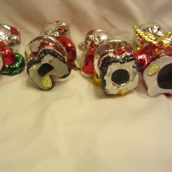 VTG 80'S METALLIC PAINTED CERAMIC ORNAMENTS, SET OF 4 - Picture 4 of 9